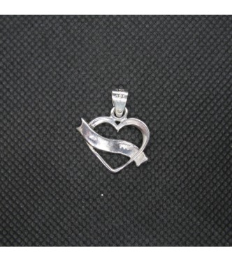 PE001461 Sterling Silver Pendant Charm Heart Love Genuine Solid Hallmarked 925